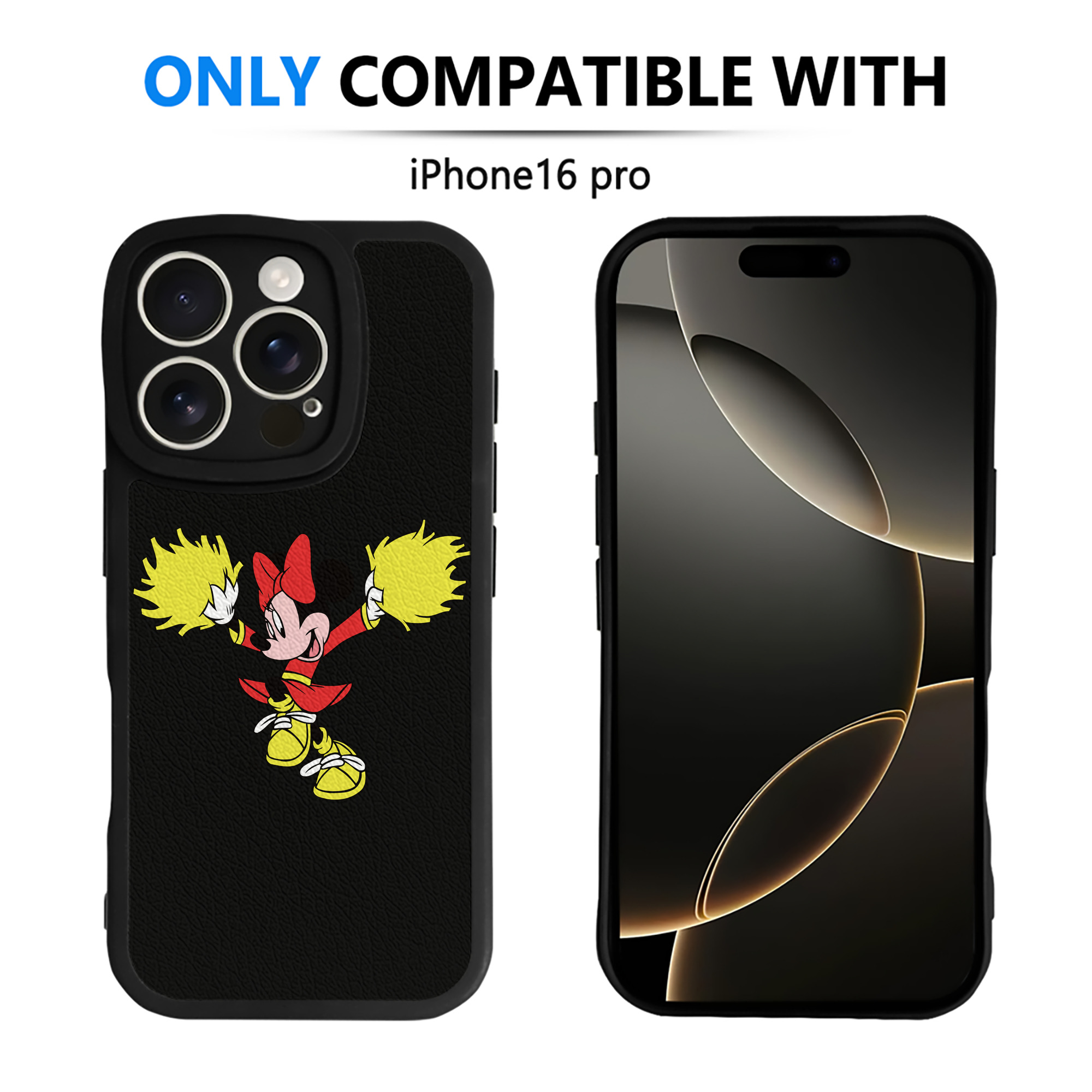 （画像用） ミッキーマウス Mickey Mouse 【iPhone 16シリーズ対応】シリコンスマホケース（レザー調） 材質：シリコン